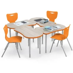 Mooreco 4-Pack Fender Collaborative Desk & Hierarchy Chair Packages^ Desk & Chair Packages|Classroom Desks & Chairs