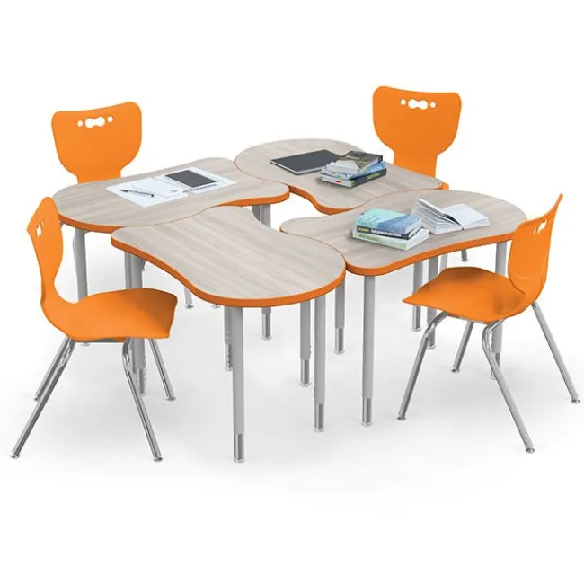 Mooreco 4-Pack Fender Collaborative Desk & Hierarchy Chair Packages^ Desk & Chair Packages|Classroom Desks & Chairs