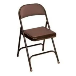 Virco Padded Seat and Back Folding Chair- Mocha Brown Frame- Mocha Brown Vinyl^ Folding Chairs