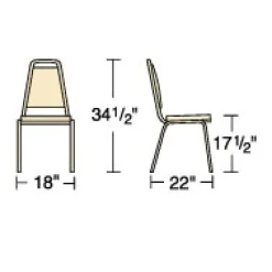 Virco Padded Stack Chair with Square Back and Crown Seat^ Restaurant & Cafe|Cafe Chairs