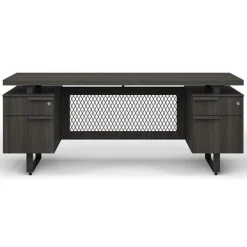 OfficeSource Palisades Collection Industrial Height Adjustable L-Shaped Desk Suite^ Office Suites