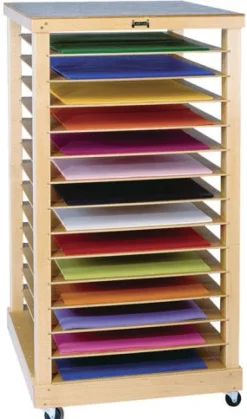 Jonti-Craft Paper Rack with 14 Shelves- Holds Paper Sizes up to 19''X24''^ Flat File & Paper Racks