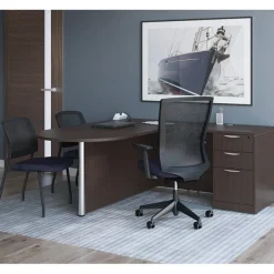 OfficeSource Parson Collection Mesh Back Armless Stacking Side Chair^ Padded Stack Chairs
