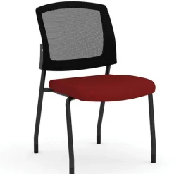 OfficeSource Parson Collection Mesh Back Armless Stacking Side Chair^ Padded Stack Chairs