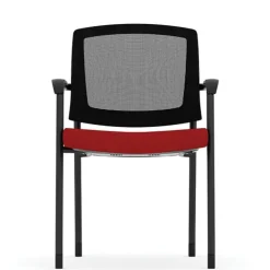 OfficeSource Parson Collection Mesh Back Stacking Side Chair^ Padded Stack Chairs