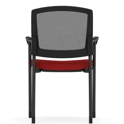 OfficeSource Parson Collection Mesh Back Stacking Side Chair^ Padded Stack Chairs