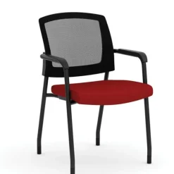 OfficeSource Parson Collection Mesh Back Stacking Side Chair^ Padded Stack Chairs