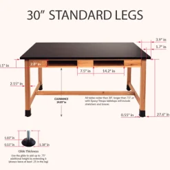National Public Seating Phenolic Resin Science Lab Table w/ Book Compartments (72'' x 30'')^ Science|Science Tables