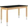 Diversified Spaces Phenolic Resin Top, Adjustable Wooden Leg Science Table (24'' D X 48'' W)^ Science|Science Tables