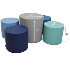 Childrens Factory 5-Piece Kids Ottoman Stool Set^ Flexible Seating
