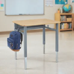 Smith System Planner Height-Adjustable Student Desk with Hard Plastic Top - 27