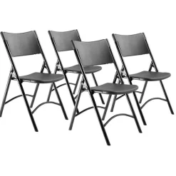 National Public Seating Plastic Resin Folding Chairs 600 Series (4 Pack)^ Folding Chairs