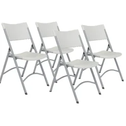 National Public Seating Plastic Resin Folding Chairs 600 Series (4 Pack)^ Folding Chairs