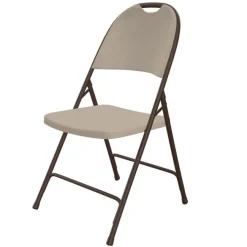 Correll Plastic Resin Folding Table & 8 Chairs Package in Mocha Granite (30''x96