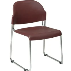 Office Star Plastic Seat and Back Stack Chair- Set of 4^ Plastic Stacking Chairs