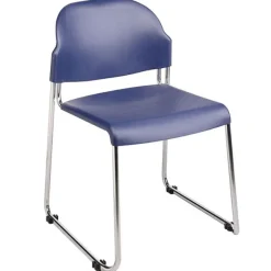 Office Star Plastic Seat and Back Stack Chair- Set of 4^ Plastic Stacking Chairs