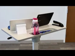 Luxor Pneumatic Adjustable Height Flip-Top Student Desk^ Stand-Up Student Desks