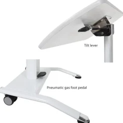 Luxor Pneumatic Height Adjustable Desk & Lectern^ Stand-Up Student Desks