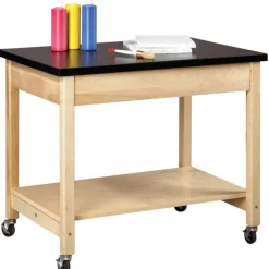 Diversified Spaces Portable Demo Table with Shelf Storage^ Science Workstations|Mobile Lab Units