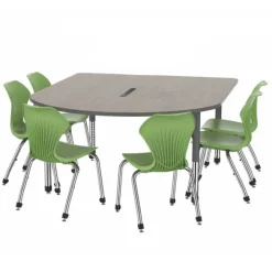 Marco Group Premier Multimedia Table and Apex Stack Chair Package^ Conference Table & Chair Packages|Activity Tables & Chairs