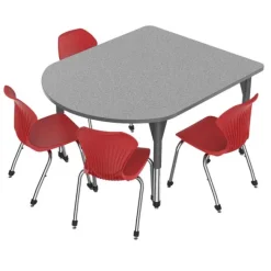 Marco Group Premier Multimedia Table and Apex Stack Chair Package^ Conference Table & Chair Packages|Activity Tables & Chairs