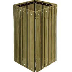 Ultra-Play Pressure Treated Square Outdoor Trash Receptacle^ Trash & Recycling Bins