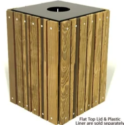 Ultra-Play Pressure Treated Square Outdoor Trash Receptacle^ Trash & Recycling Bins