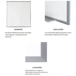 Ghent Proma Projection Porcelain Whiteboard with Map Rail by^ Projection Boards