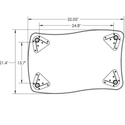 Mooreco Quick Ship Creator Wavy Rectangle Desk^ Collaborative Desks|Open Front School Desks