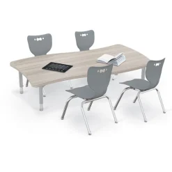 Mooreco Quick Ship Hierarchy Creator Rectangle Table & Chair Package Set – 58"W x 31"D Table with Four 12"H Chairs^ Activity Tables & Chairs|Activity Table & Chair Packages