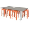 CEF Quick Ship IDEA Island HPL Work Table and Stools Package^ Makerspace & Shop|Makerspace Stem Packages