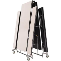 National Public Seating Quick Ship Mobile Bench Cafeteria Table w/ MDF Top, ProtectEdge & Chrome Frame^ Cafeteria|Cafeteria Tables