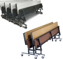 National Public Seating Quick Ship Mobile Convertible Bench Table w/ ProtectEdge (8' L)^ Cafeteria|Cafeteria Tables