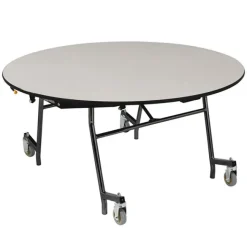 National Public Seating Quick Ship Mobile EasyFold Table 60'' Round w/ MDF Top, ProtectEdge & Powder Coat Frame^ Cafeteria|Cafeteria Tables