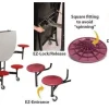 AmTab Quick Ship Mobile Stool Cafeteria Table w/ Round Top^ Cafeteria|Cafeteria Tables