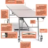 National Public Seating Quick Ship 12' Rectangle Mobile Table with MDF Core and Protect Edge - Black Frame^ Cafeteria|Cafeteria Tables