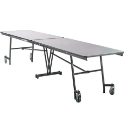 National Public Seating Quick Ship 12' Rectangle Mobile Table with MDF Core and Protect Edge - Black Frame^ Cafeteria|Cafeteria Tables