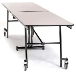 National Public Seating Quick Ship 12' Rectangle Mobile Table with MDF Core and Protect Edge - Black Frame^ Cafeteria|Cafeteria Tables