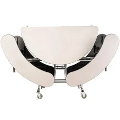 National Public Seating Quick Ship 60'' Round Mobile Bench Cafeteria Table w/ MDF Top, ProtectEdge & Chrome Frame^ Cafeteria|Cafeteria Tables