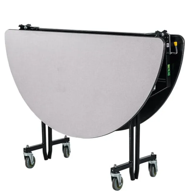 National Public Seating Quick Ship 60'' Round Mobile Table with MDF Core and Protect Edge - Black Frame^ Cafeteria|Cafeteria Tables