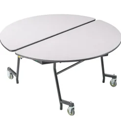 National Public Seating Quick Ship 60'' Round Mobile Table with MDF Core and Protect Edge - Black Frame^ Cafeteria|Cafeteria Tables
