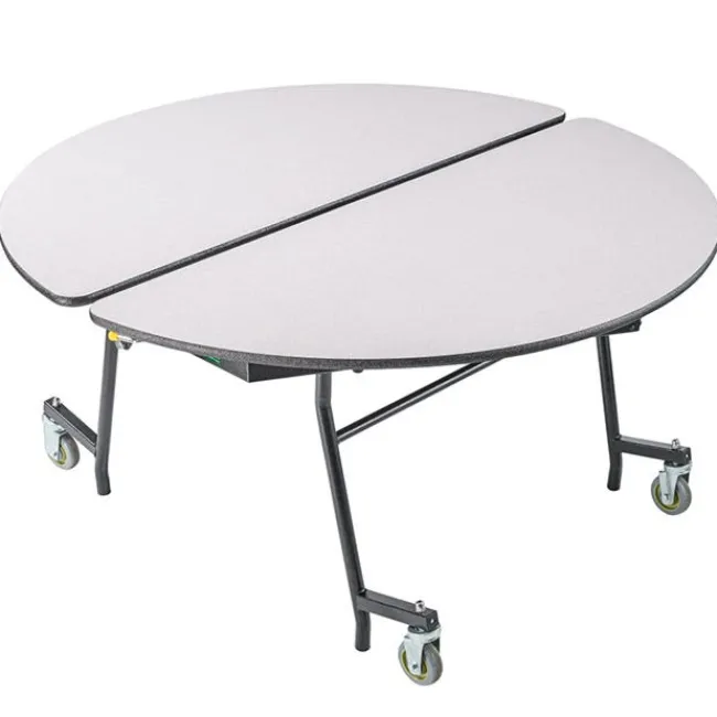 National Public Seating Quick Ship 60'' Round Mobile Table with MDF Core and Protect Edge - Black Frame^ Cafeteria|Cafeteria Tables