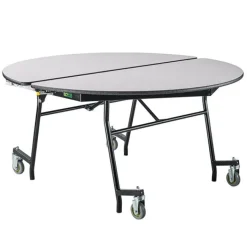 National Public Seating Quick Ship 60'' Round Mobile Table with MDF Core and Protect Edge - Black Frame^ Cafeteria|Cafeteria Tables