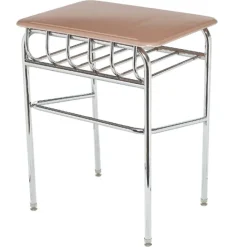 Columbia Rectangle Hard Plastic Desk w/ Book Rack^ Open Front School Desks