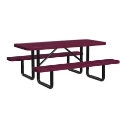 Leisure Craft Rectangle Outdoor Picnic Tables with Expanded Metal Frame^ Picnic Tables|Outdoor Picnic