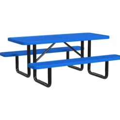 Leisure Craft Rectangle Outdoor Picnic Tables with Expanded Metal Frame^ Picnic Tables|Outdoor Picnic