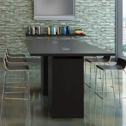 OfficeSource Rectangle Shaped Conference Table w/ Pedestal Cube Base & Access Doors (8')^ Conference
