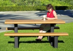 Ultra-Play Recycled Multi-Pedestal Picnic Table^ Picnic Tables|Outdoor Picnic
