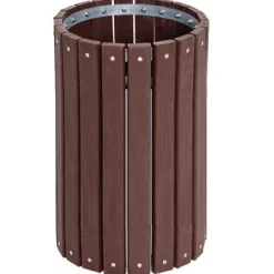 Ultra-Play Recycled Plastic Round Outdoor Trash Receptacle^ Trash & Recycling Bins
