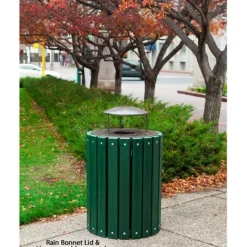 Ultra-Play Recycled Plastic Square Outdoor Trash Receptacle^ Trash & Recycling Bins